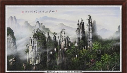 王志進(jìn)砂石畫 御筆峰圖片